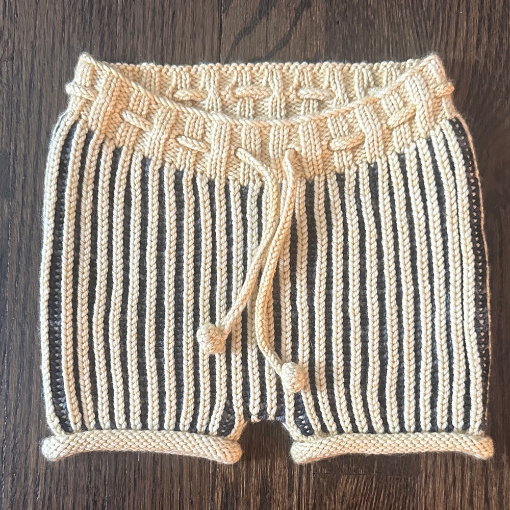 Striped Knit Women Shorts